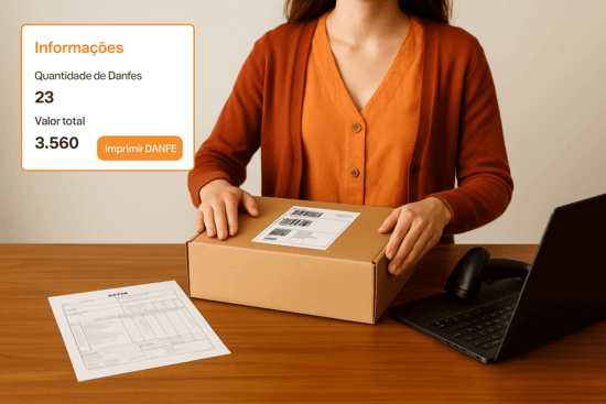 Documento DANFE gerado automaticamente